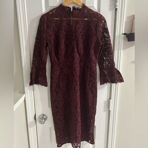 Elegant Burgundy Lace Dress